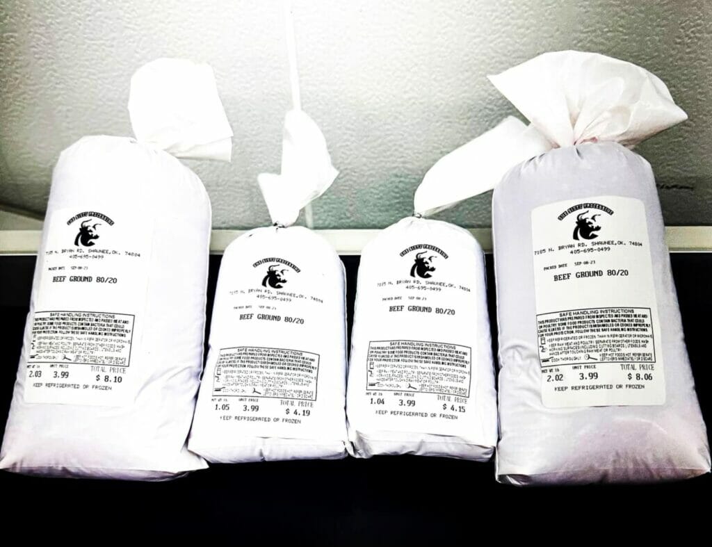 80/20 ground beef as requested from our custom meat processing customers.